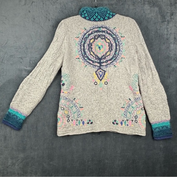 IVKO Women’s Wool Blend Artsy, Abstract Colorful Cardigan Sz 38 - Picture 9 of 14